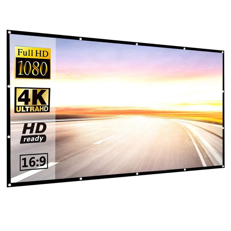 StepOK Projector Screen, White Projector Screen, 16:9 No Crease Home Theater Foldable Projection Screen 60"|72"|84"|100"|120"|150" - Image 3